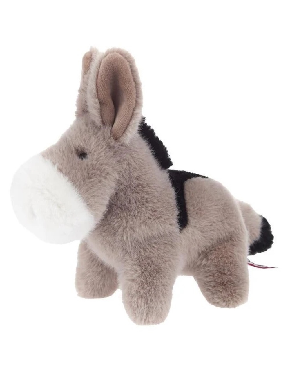 Douglas Plush Donkey Small Pet Toy - Soft Gray and White